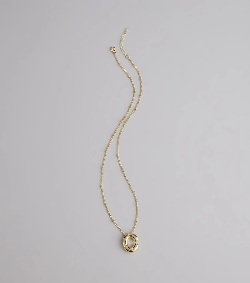 Say It Bold Bubble Letter Charm Necklace