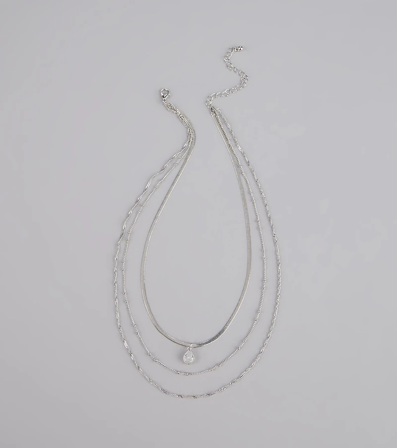 Layers of Luxe Teardrop Cubic Zirconia Necklace