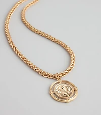 Coin Toss Statement Chain Necklace