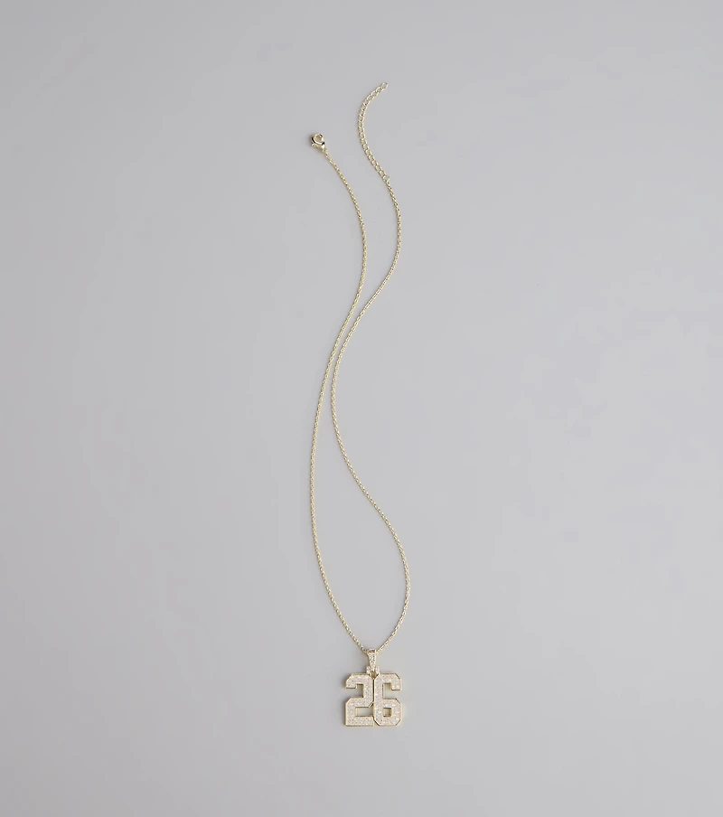 Lucky Sparkle 26 Rhinestone Charm Necklace