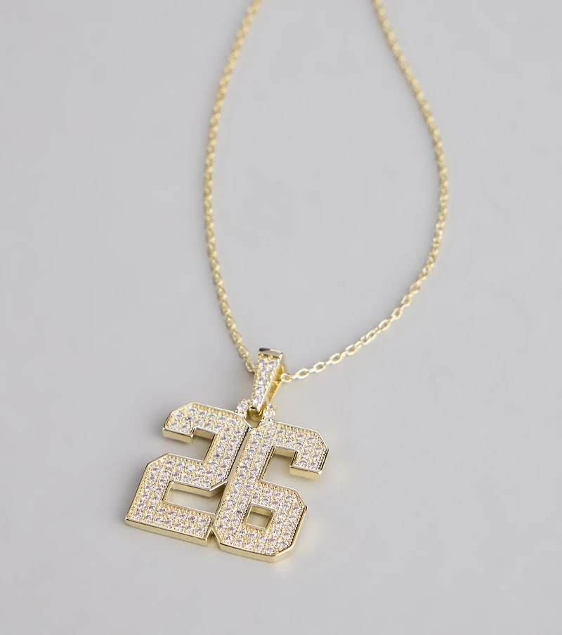 Lucky Sparkle 26 Rhinestone Charm Necklace