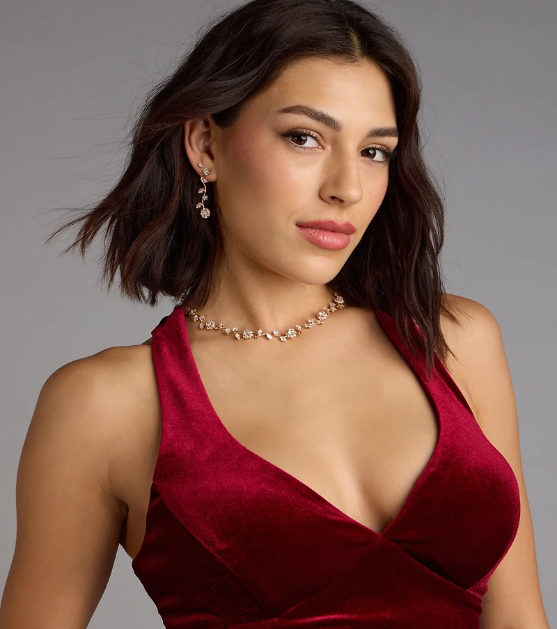 Floral Beauty Necklace And Earrings Set