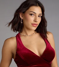 Floral Beauty Necklace And Earrings Set