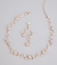 Floral Beauty Necklace And Earrings Set