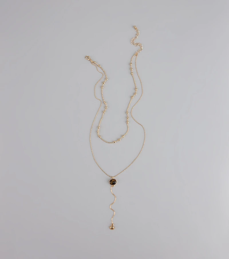 Effortlessly Elevated Layered Lariat Necklace