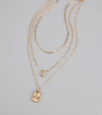 Stacked Up Layered Chain Charm Necklace