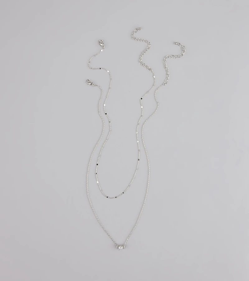 Effortless Shine Cubic Zirconia Layered Necklace Set
