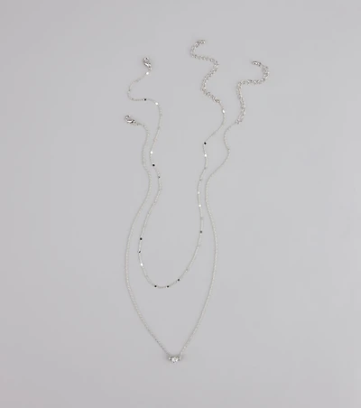 Effortless Shine Cubic Zirconia Layered Necklace Set