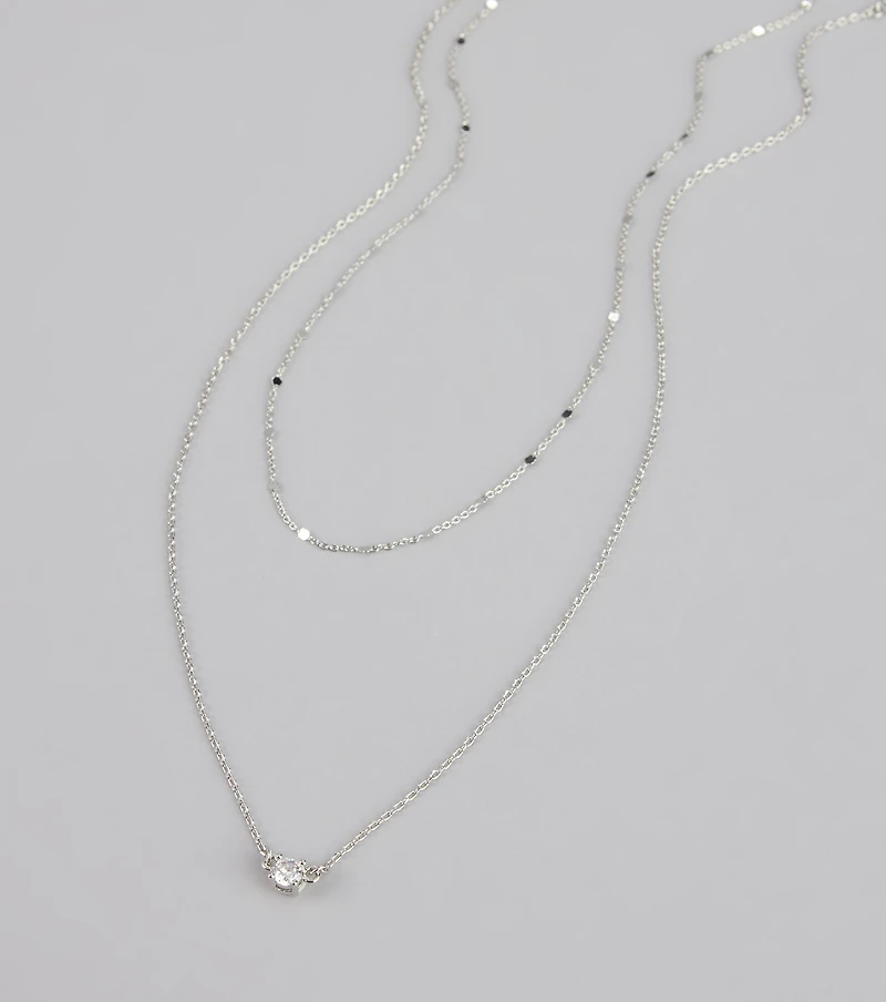 Effortless Shine Cubic Zirconia Layered Necklace Set