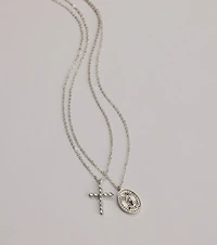 Dainty Blessings Cross Pendant Necklace