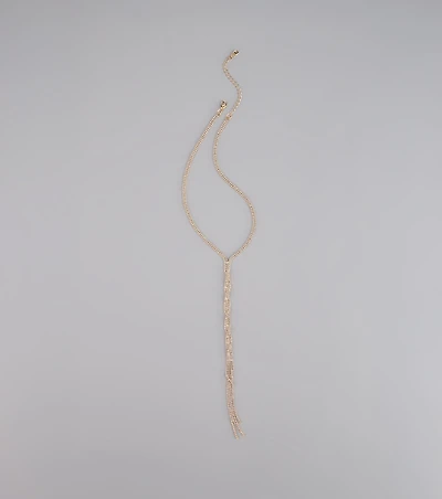 Endless Sparkle Rhinestone Twisted Lariat Necklace