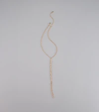 Endless Sparkle Rhinestone Twisted Lariat Necklace