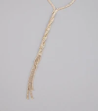 Endless Sparkle Rhinestone Twisted Lariat Necklace