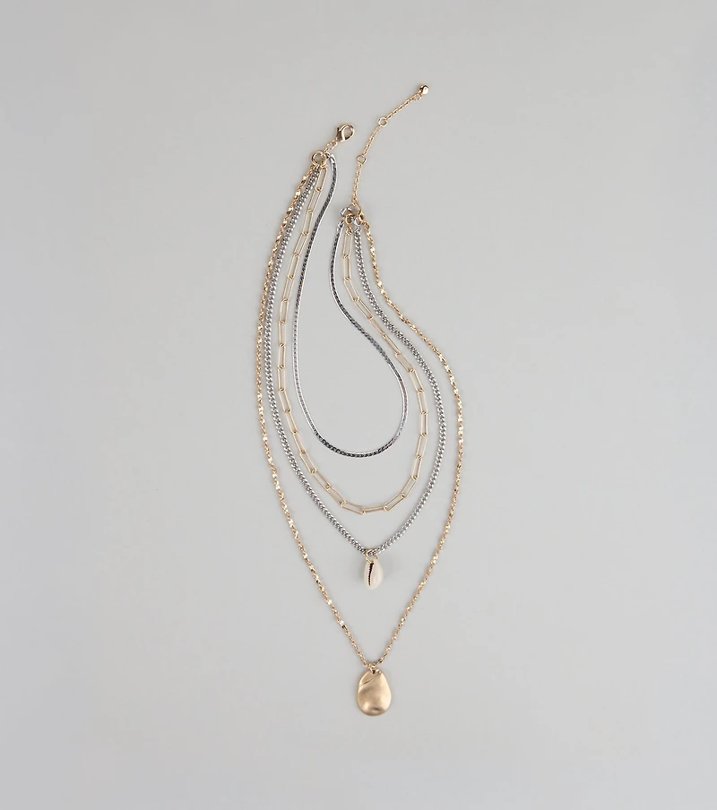 Layer Slayer Mixed Chain Pendant Necklace