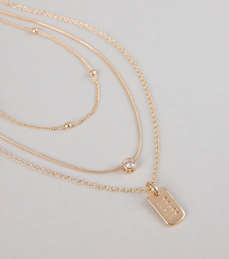 Make A Wish 11:11 Layered Chain Necklace