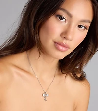 Pretty And Polished Cubic Zirconia Bow Necklace