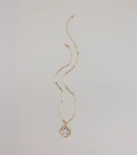 Stay Lucky Clover Charm Paperclip Chain Necklace