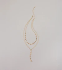 Charmed I'm Sure Clover Chain Lariat Necklace