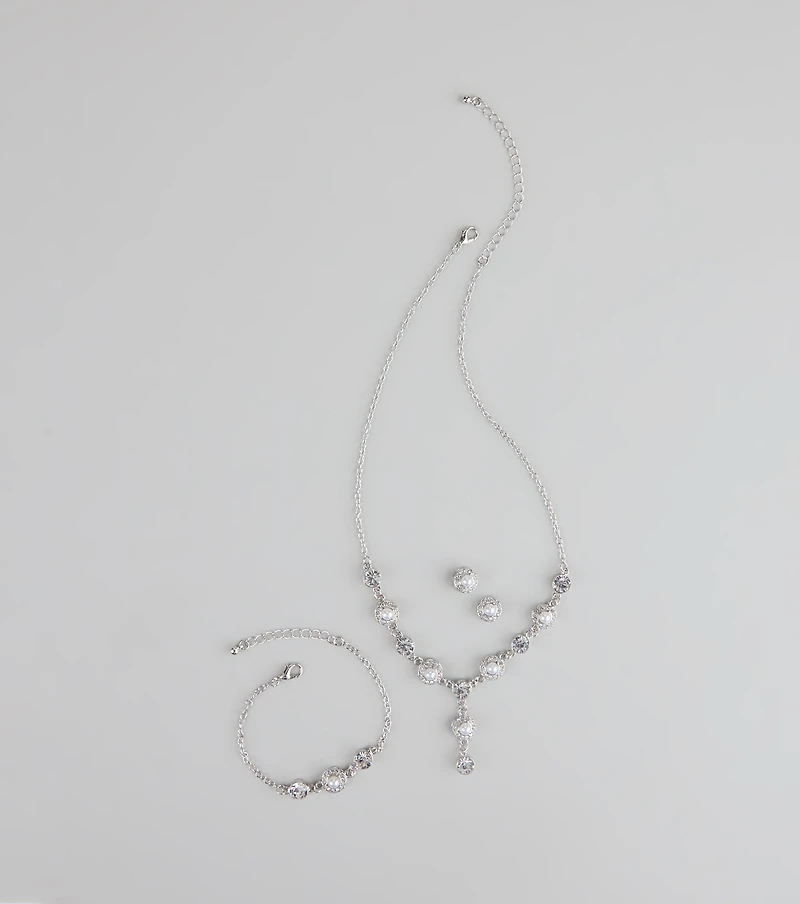 Pearl Glow Rhinestone Jewelry Set