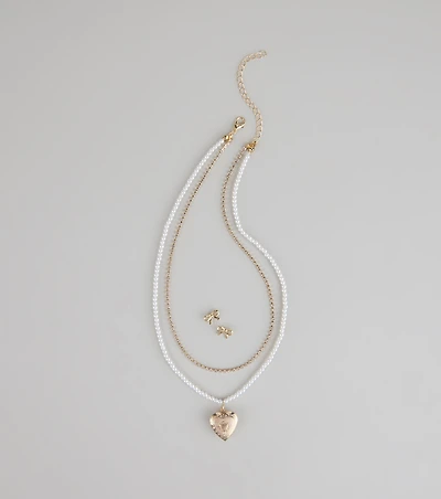 Sweetheart Vibes Necklace And Earrings Set