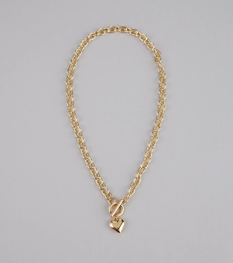 Locked in Love Heart Toggle Necklace