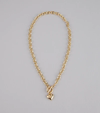 Locked in Love Heart Toggle Necklace