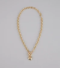 Locked in Love Heart Toggle Necklace