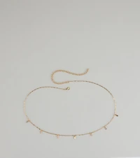 Dainty Luxe Rhinestone Charm Belly Chain