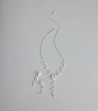 Starlet Bloom Rhinestone Necklace And Earrings Set