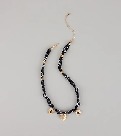 Cowgirl Cool Bandana Charm Necklace