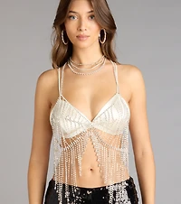 Goddess Drip Rhinestone Bra Chain Necklace