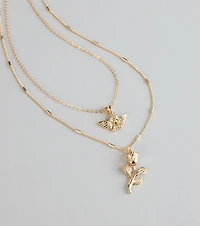 Heaven Sent Rose Charm Necklace