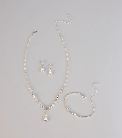 Drip in Glam Rhinestone Jewelry Set