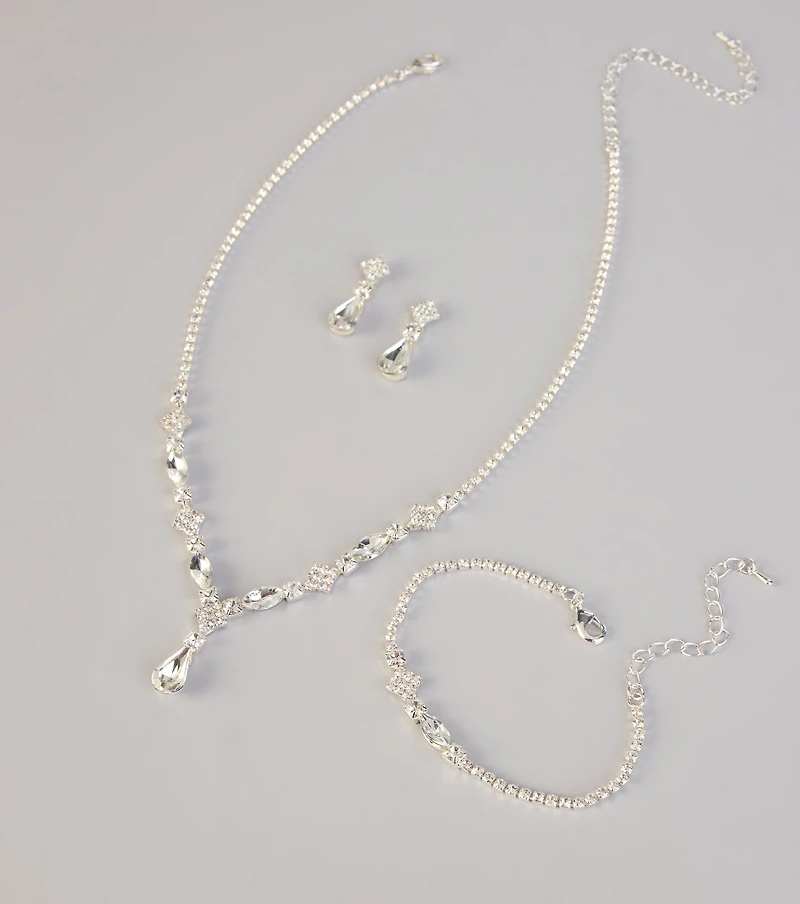 Drip in Glam Rhinestone Jewelry Set