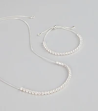 Chic Compliments Cubic Zirconia Necklace And Bracelet Set