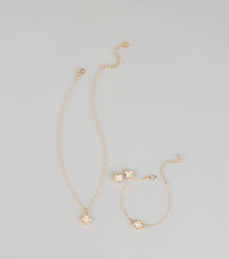 Sweet Luck Clover Jewelry Set