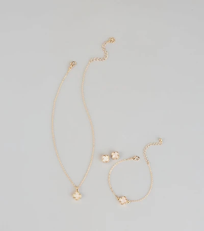 Sweet Luck Clover Jewelry Set