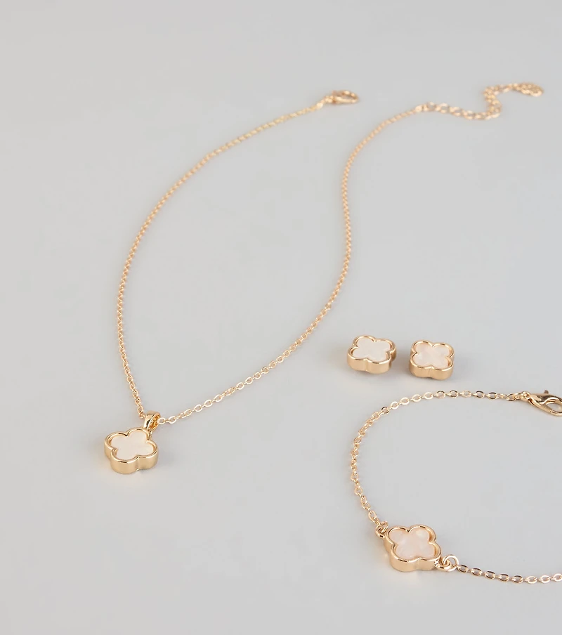 Sweet Luck Clover Jewelry Set