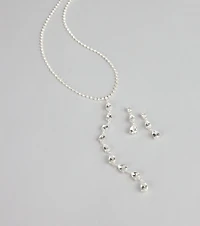 Crystal Drip Necklace And Earrings Set