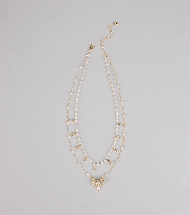 Charmed in Pearls Layered Necklace