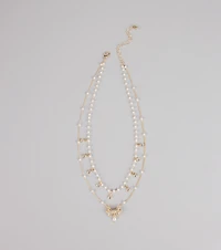 Charmed in Pearls Layered Necklace