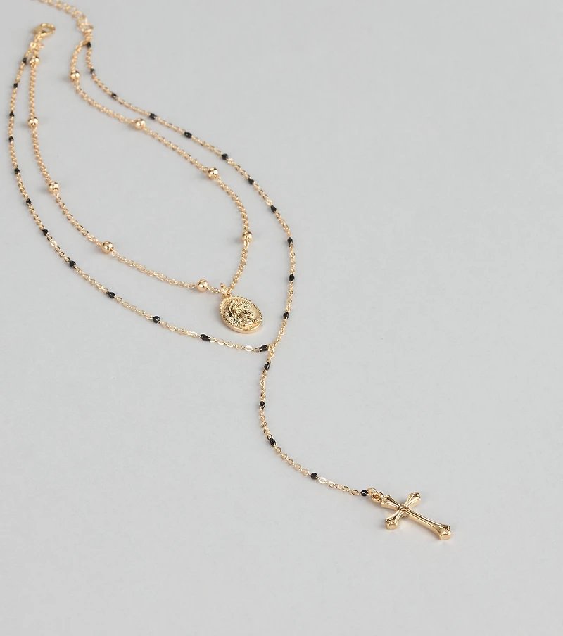 Divine Duo Layered Charm Necklace