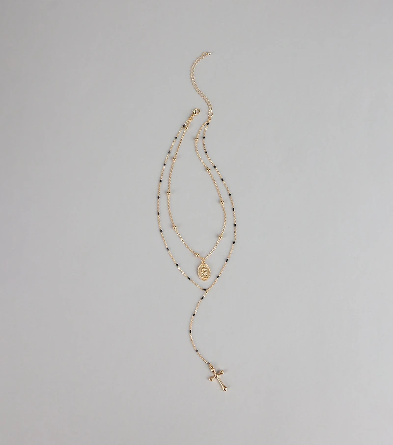 Divine Duo Layered Charm Necklace