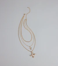 Divine Drip Layered Cross Necklace