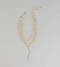 Stacked Shine Crystal Beaded Layered Necklace