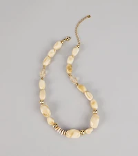 Golden Drift Beaded Statement Necklace
