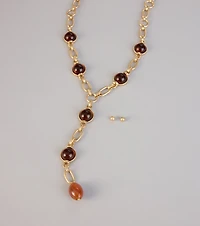 Modern Muse Beaded Lariat Necklace Set