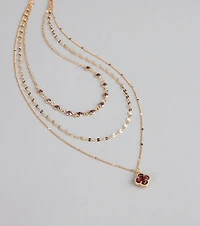Clover Glow Dainty Layered Chain Necklace