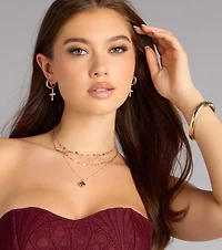 Clover Glow Dainty Layered Chain Necklace