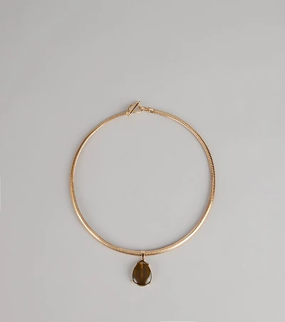 Drop the Drama Pendant Collar Necklace